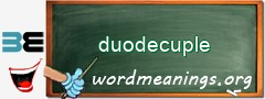 WordMeaning blackboard for duodecuple